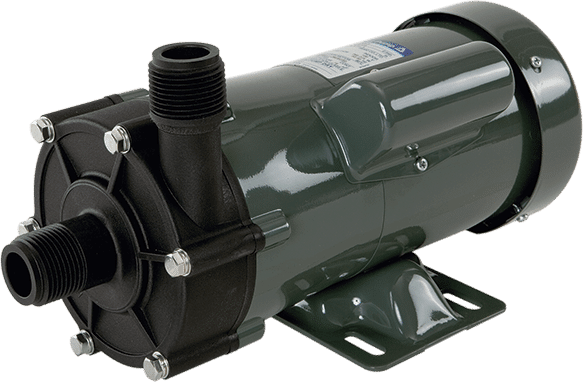 Seal Proof magnetic drive pump — sealless pump with magnetically coupled drive and containment shell.